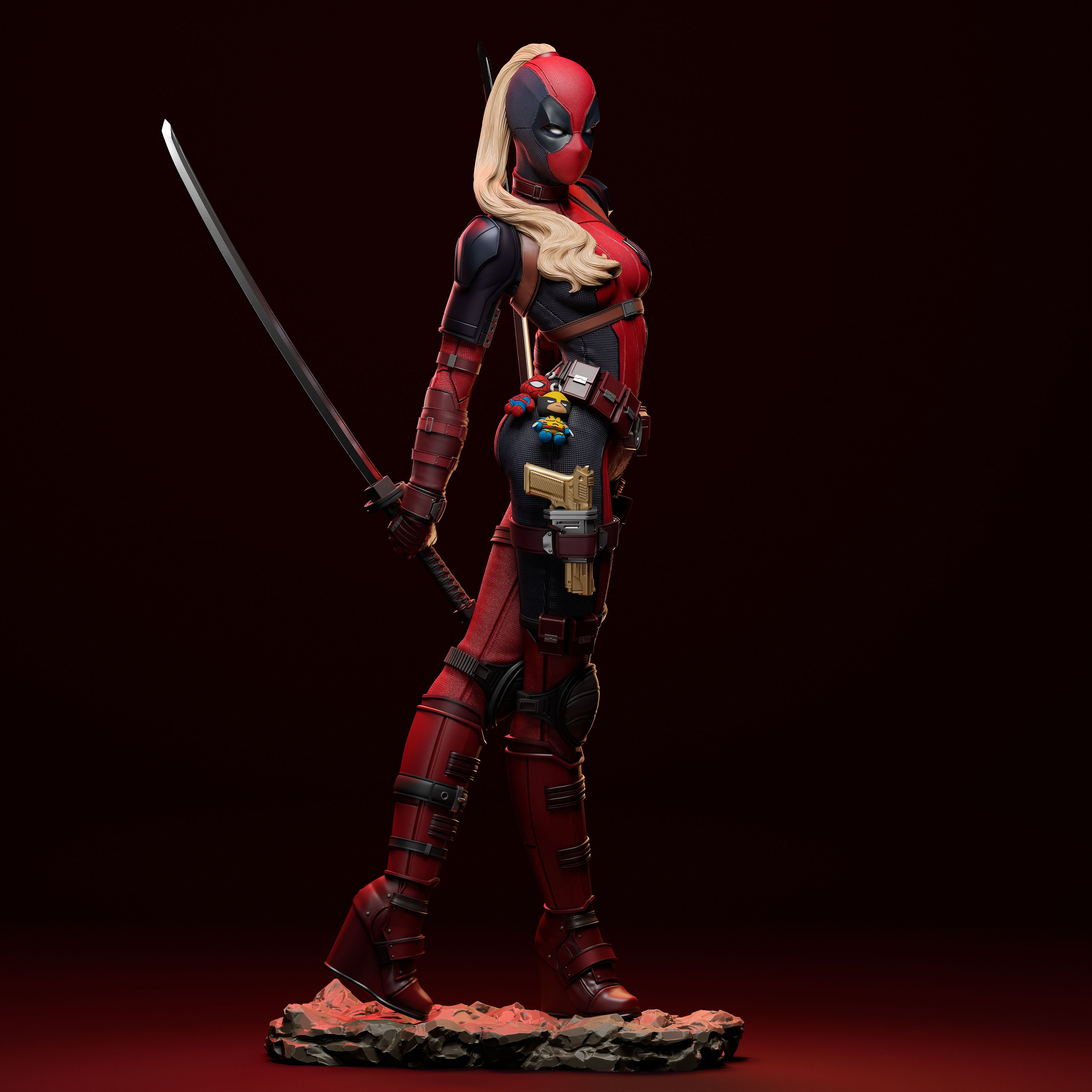 Figurine Lady DEADPOOL - IR3D