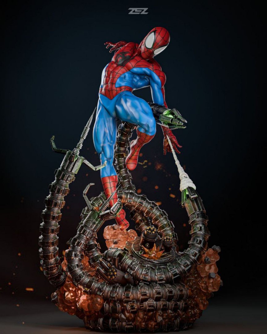 Fichier STL Spiderman vs Doc Octopus -  Marvel