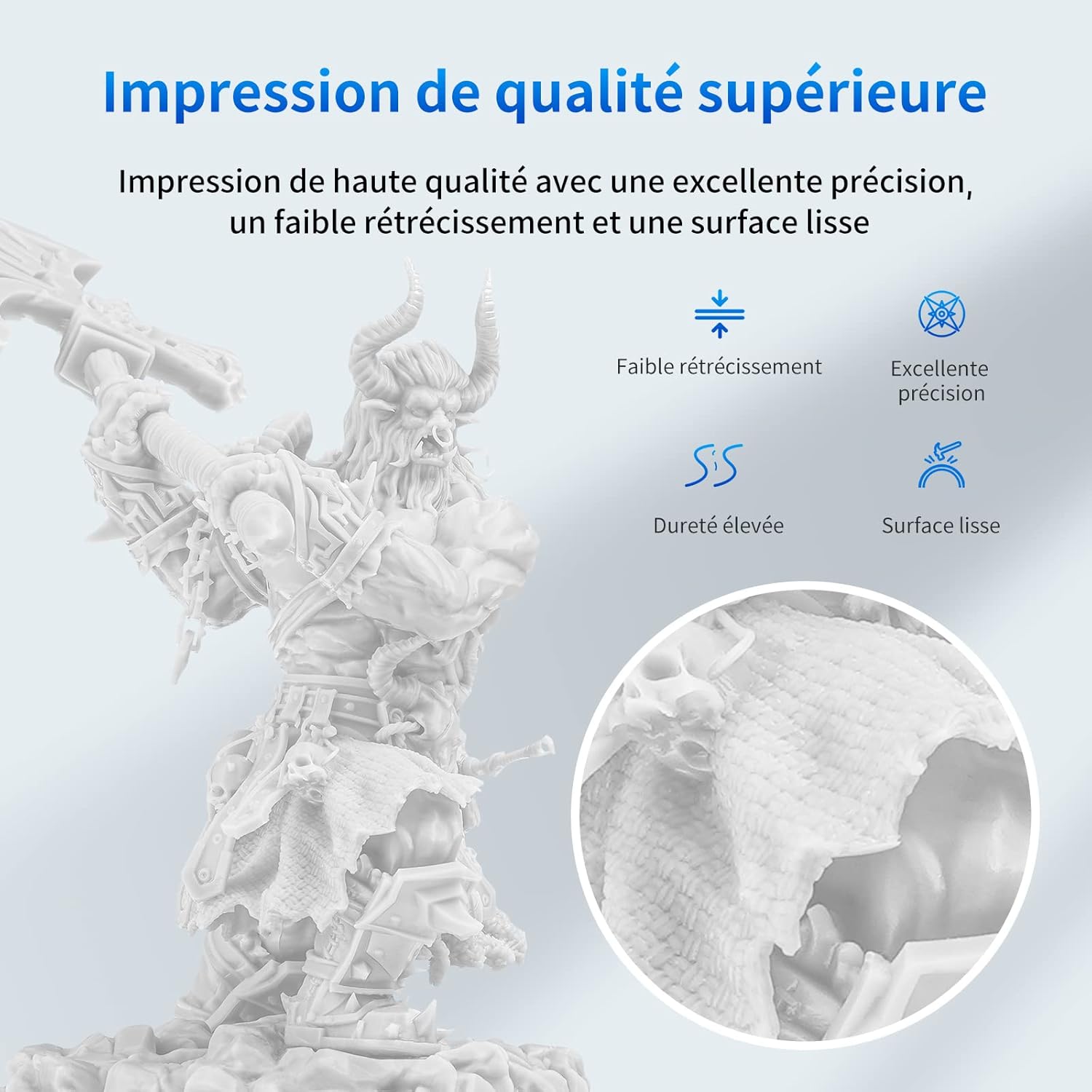 ANYCUBIC Résine Imprimante 3D Standard UV 405nm 1kg - Blanc - IR3D