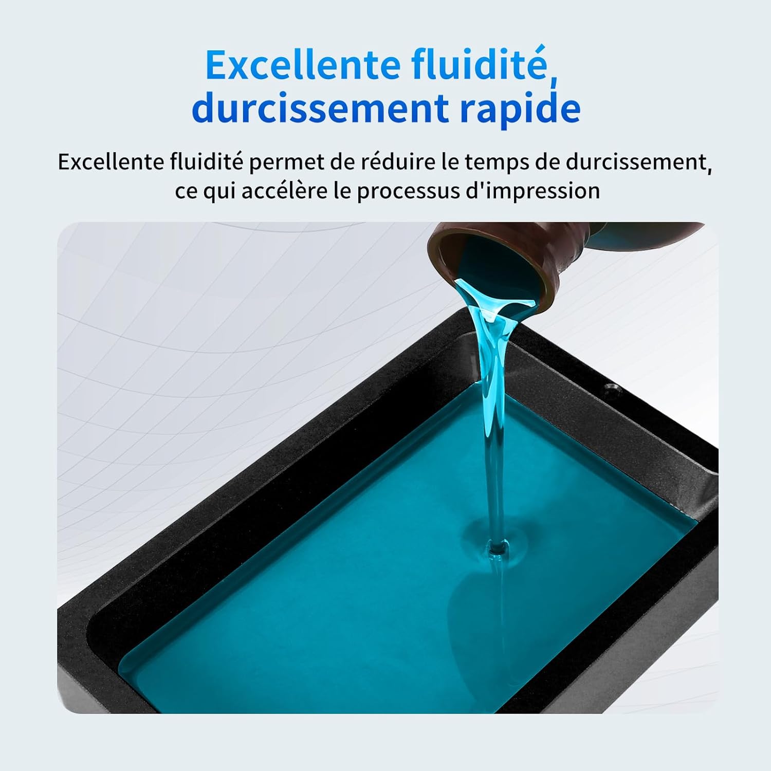 ANYCUBIC Résine Imprimante 3D Standard UV 405nm 1kg - Bleu transparent - IR3D