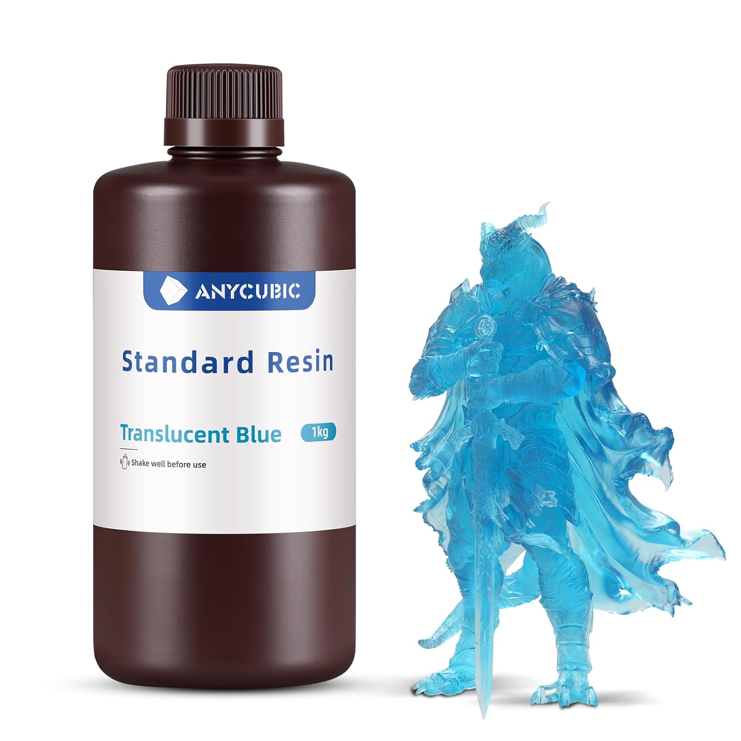 ANYCUBIC Résine Imprimante 3D Standard UV 405nm 1kg - Bleu transparent - IR3D
