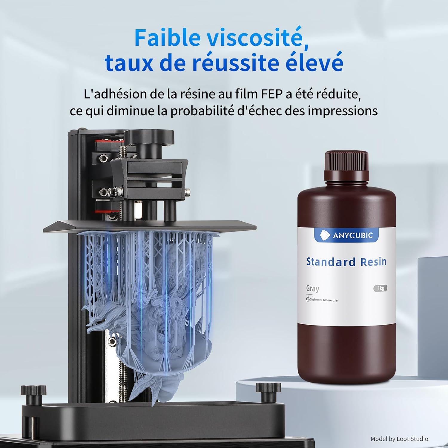 ANYCUBIC Résine Imprimante 3D Standard UV 405nm 1kg - Gris - IR3D