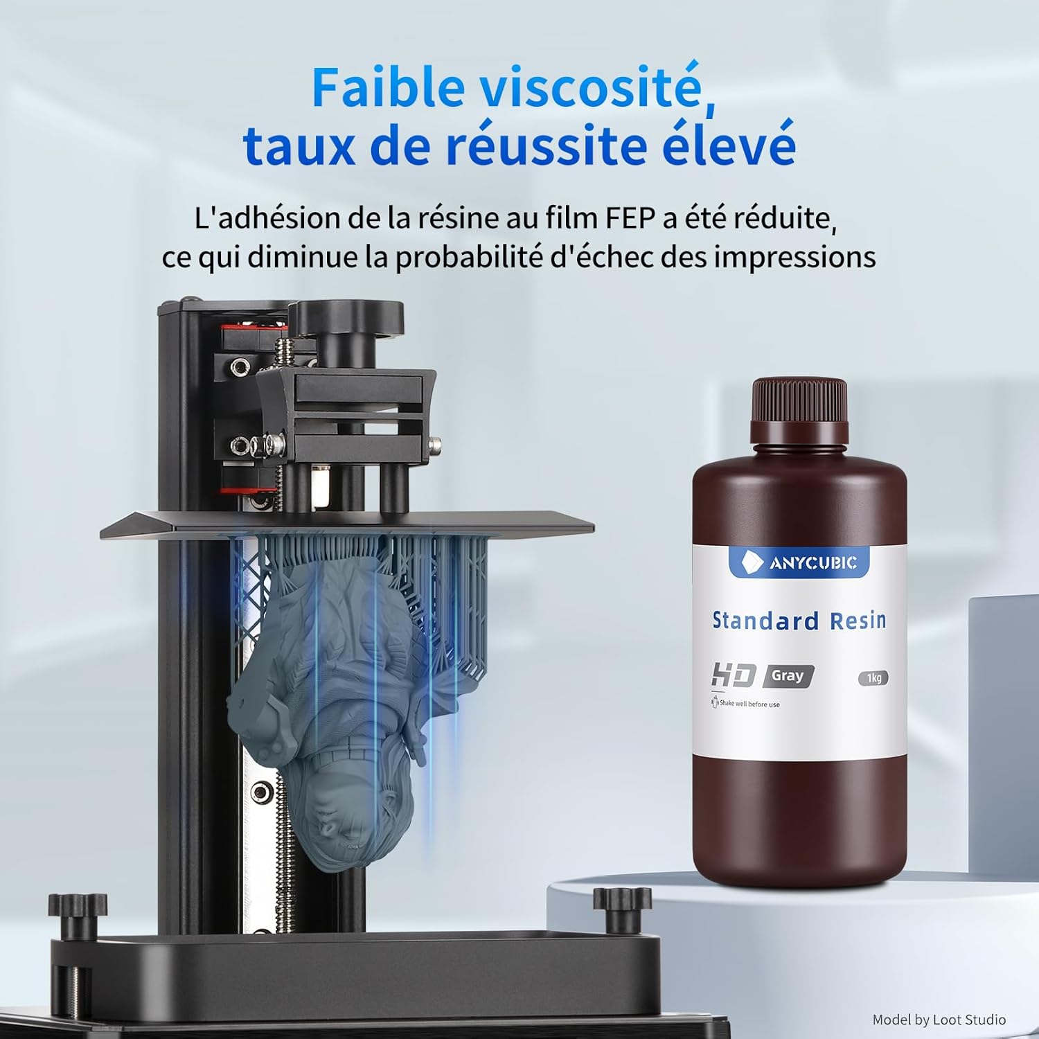 ANYCUBIC Résine Imprimante 3D Standard UV 405nm 1kg - Gris HD - IR3D