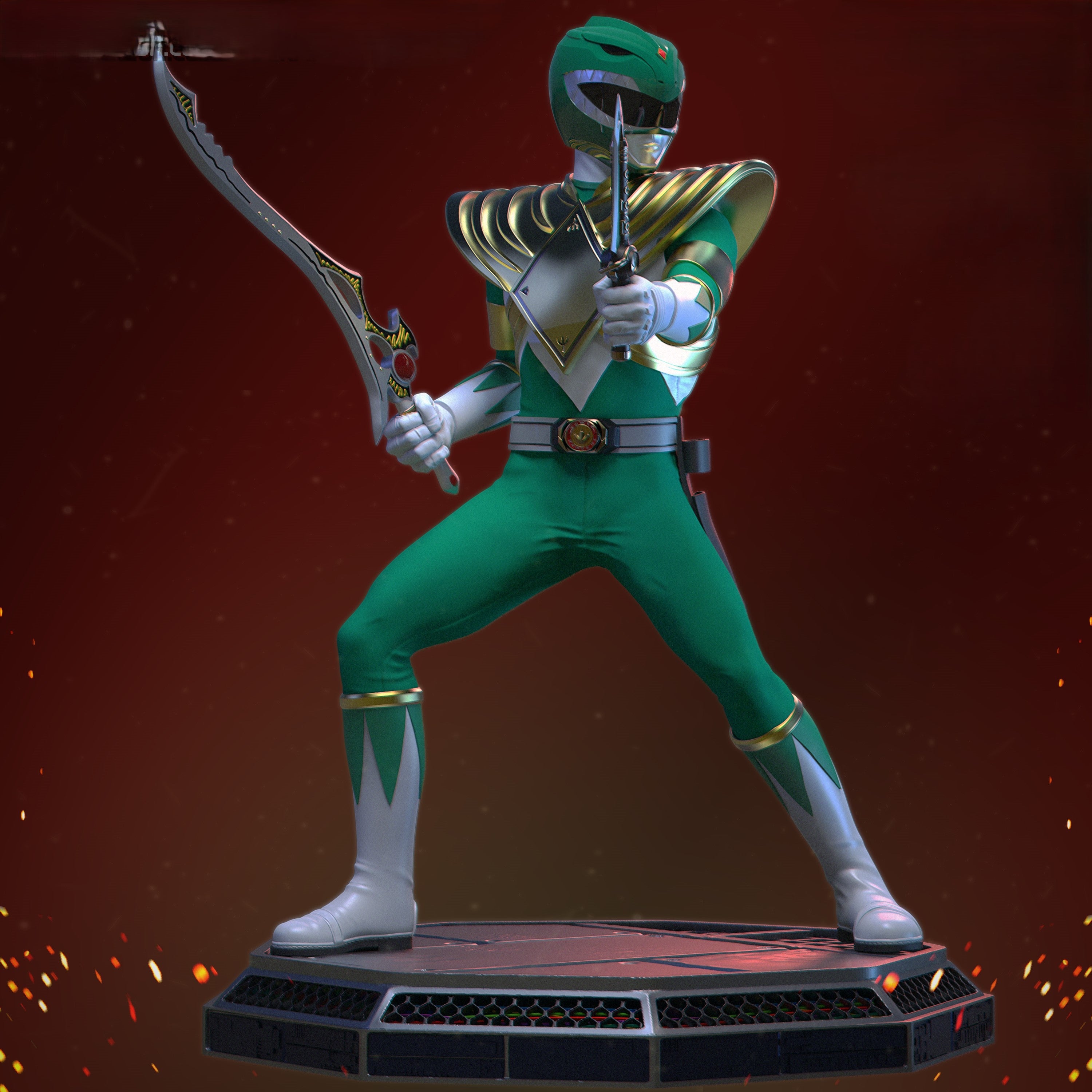 Figurine Power Rangers Green - IR3D