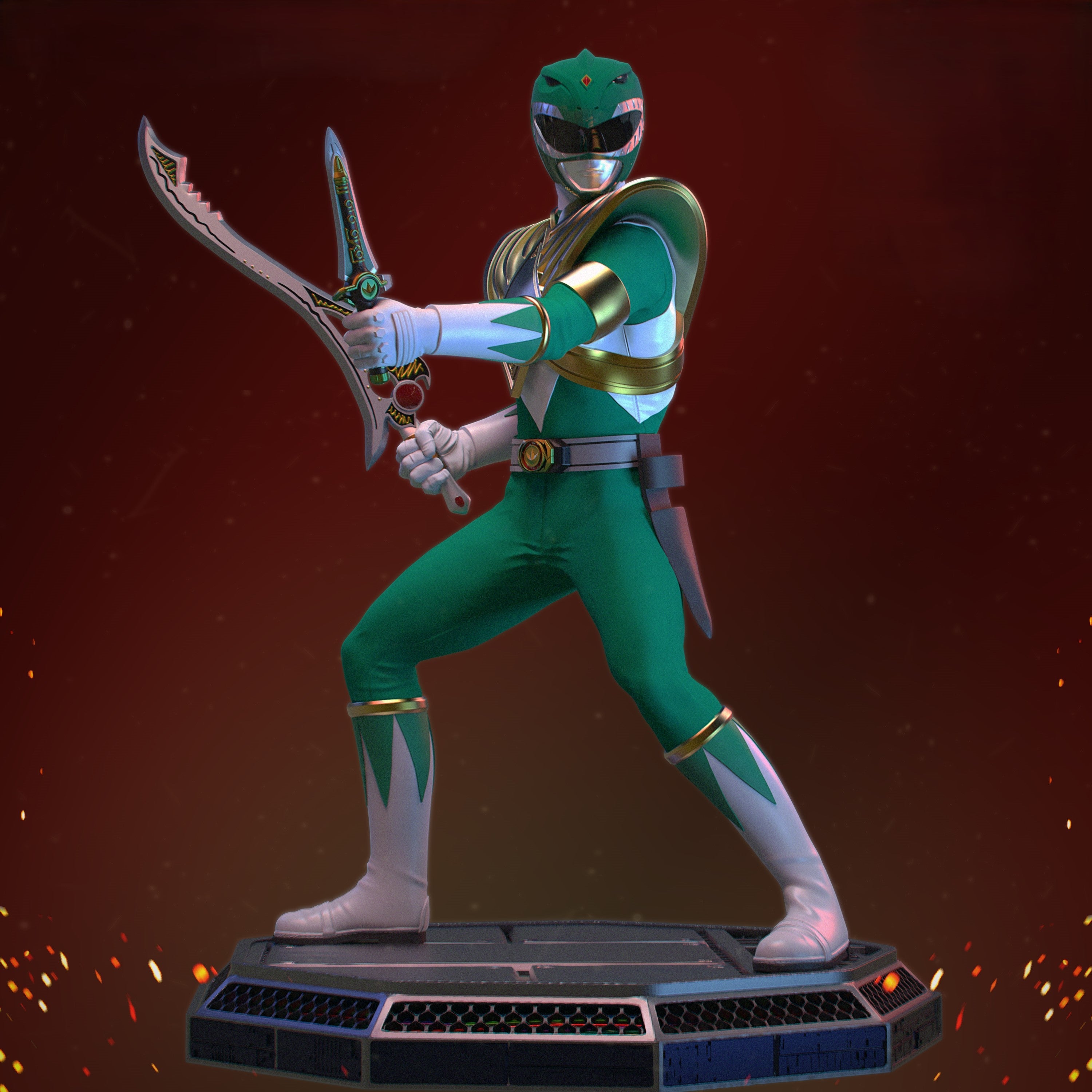 Figurine Power Rangers Green - IR3D