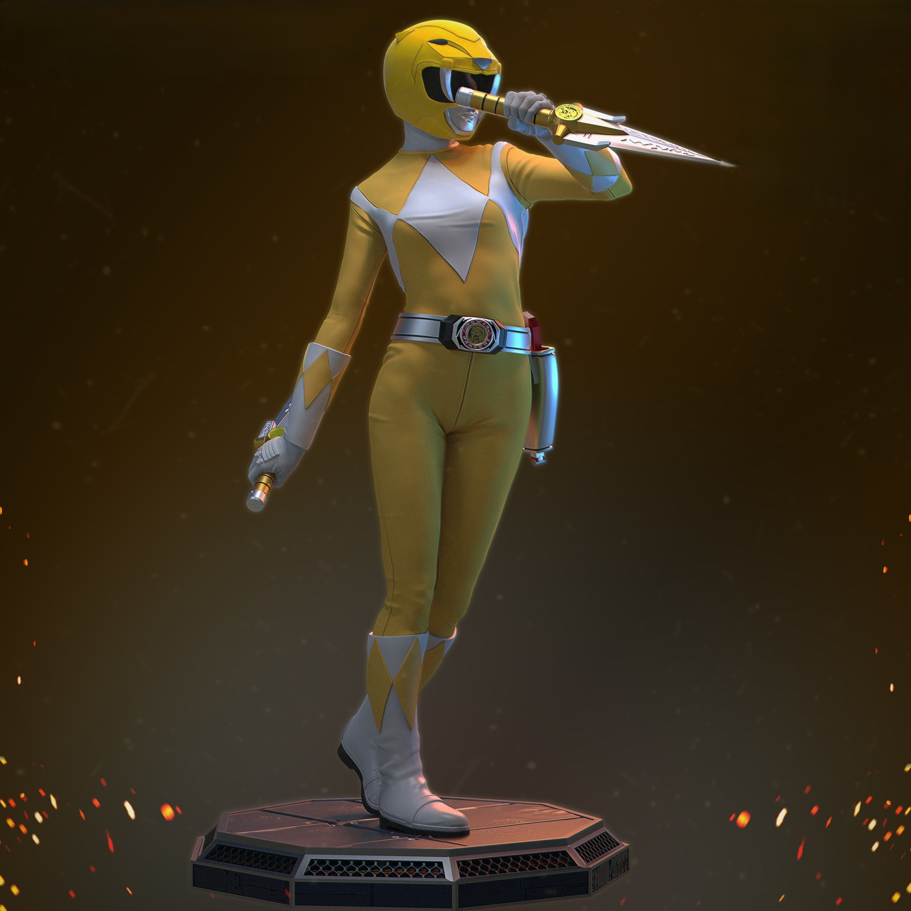 Figurine Power Rangers Yellow - IR3D