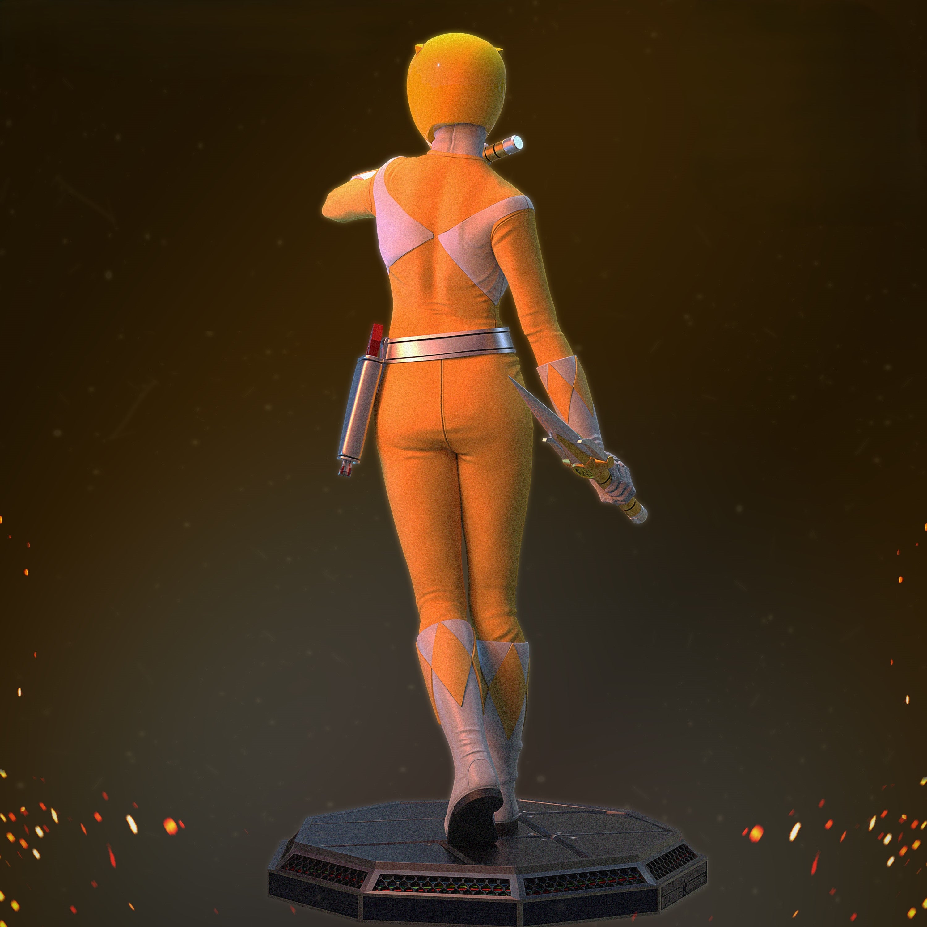 Figurine Power Rangers Yellow - IR3D