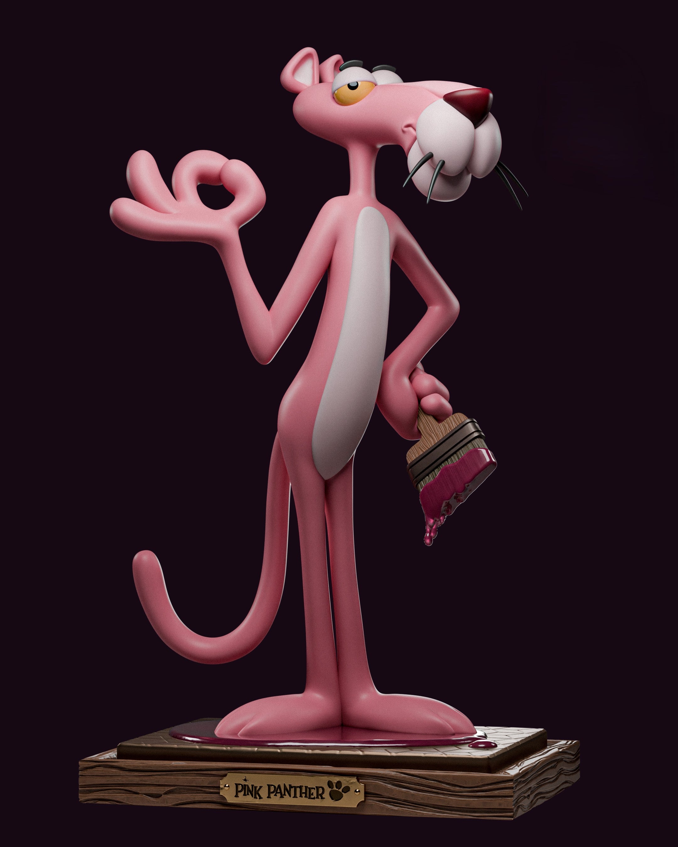 Figurine Pink Panther – Statue 3D Cartoon Premium – La Panthère Rose