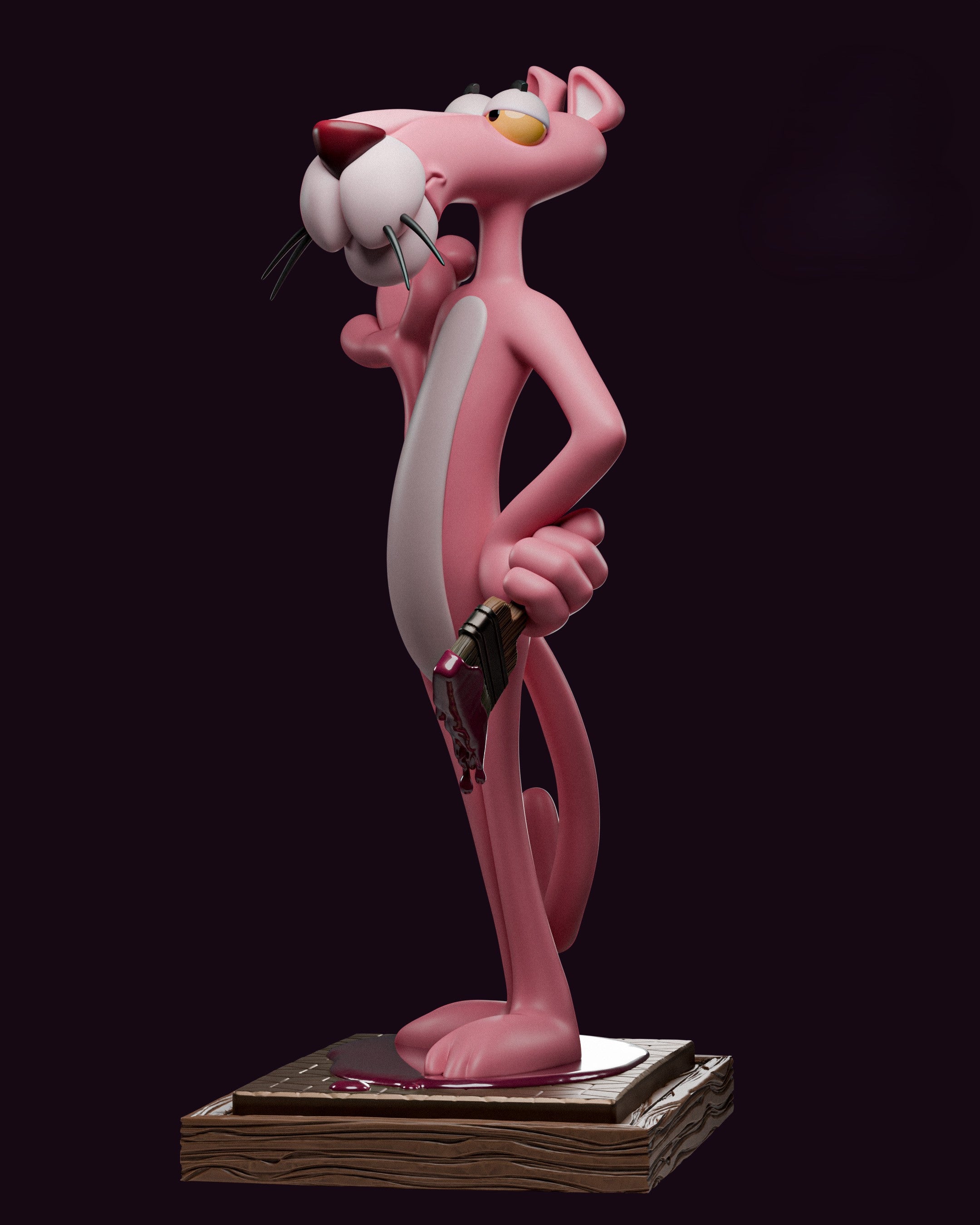 Figurine Pink Panther – Statue 3D Cartoon Premium – La Panthère Rose