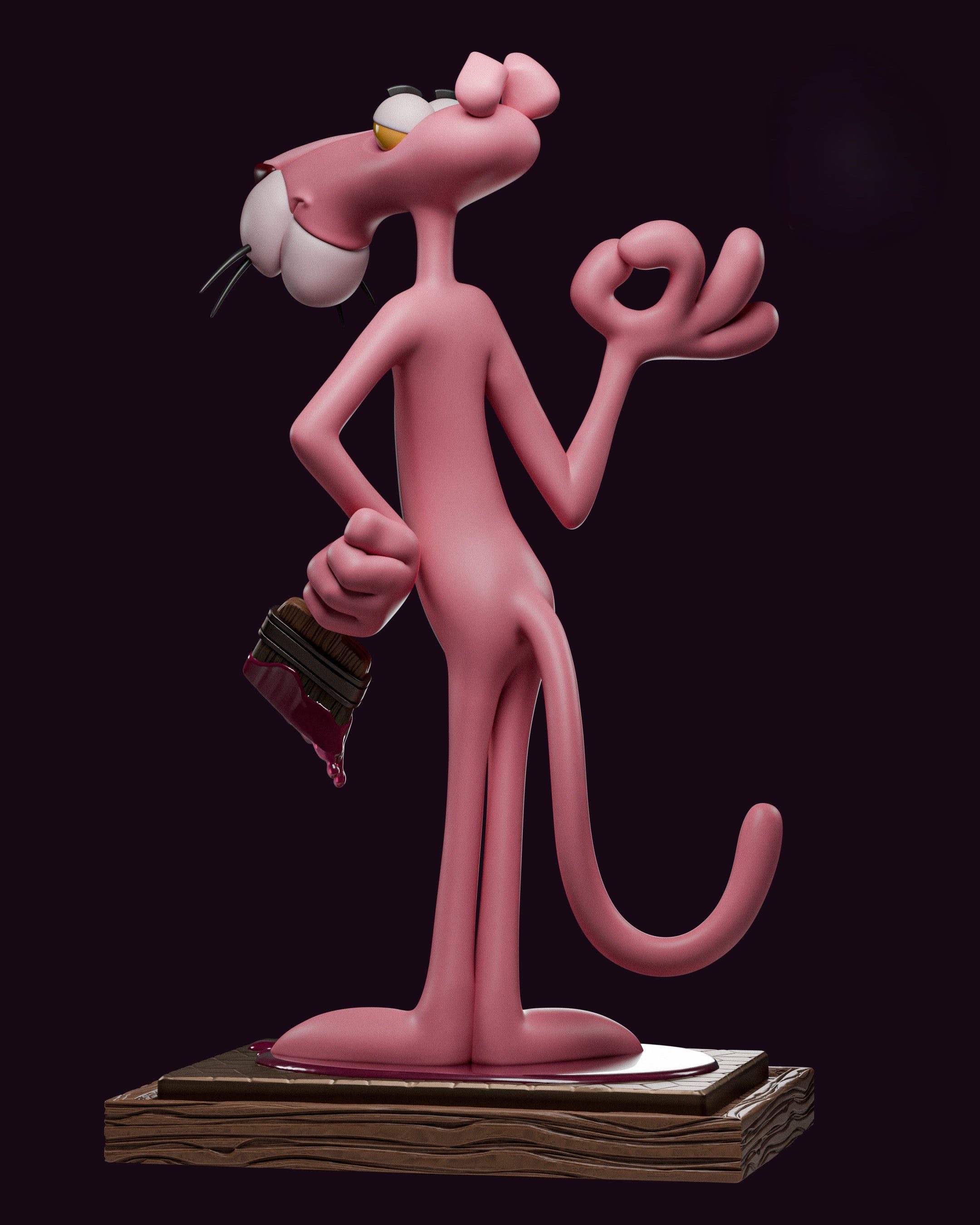 Figurine Pink Panther – Statue 3D Cartoon Premium – La Panthère Rose