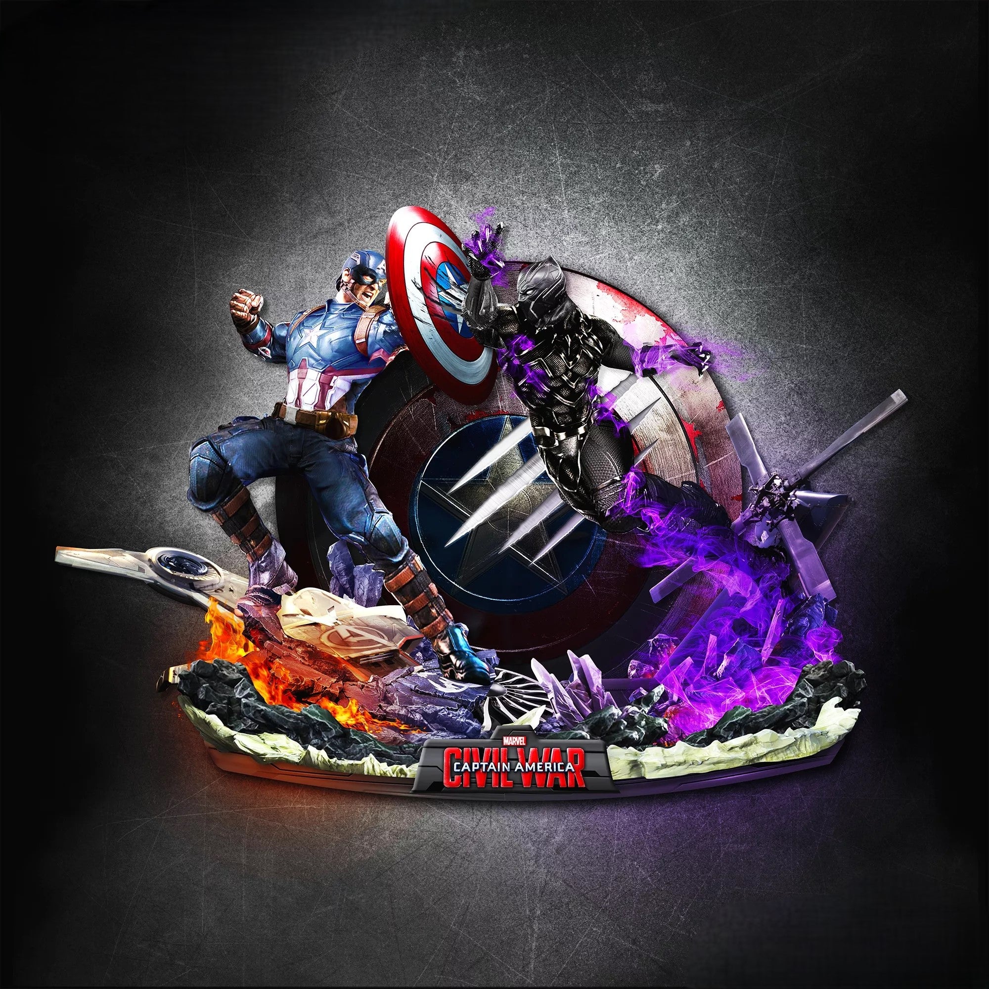 Fichier STL Captain America VS Black Panther