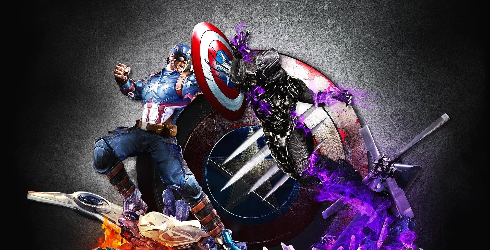 Figurine Captain America vs Black Panther