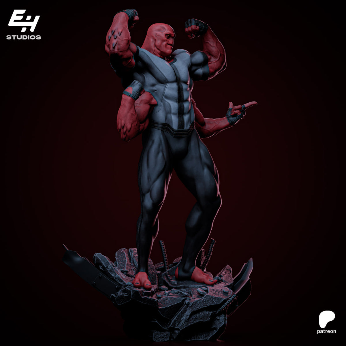Figurine Four Arms – Ben 10 | Statue Résine 3D Collector IR3D
