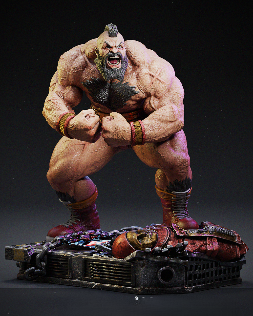Figurine Zangief – Statue Collector Inspirée du Combattant Légendaire