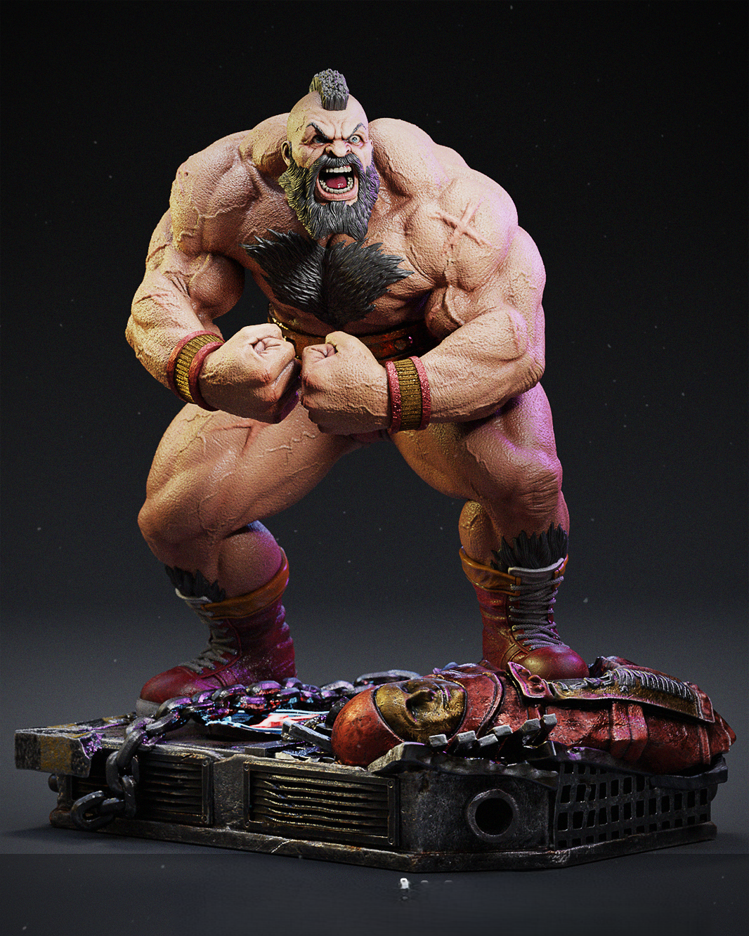 Figurine Zangief – Statue Collector Inspirée du Combattant Légendaire