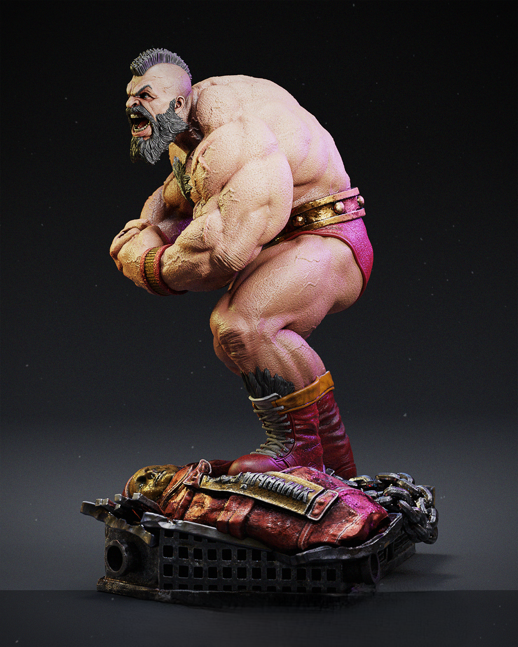 Figurine Zangief – Statue Collector Inspirée du Combattant Légendaire