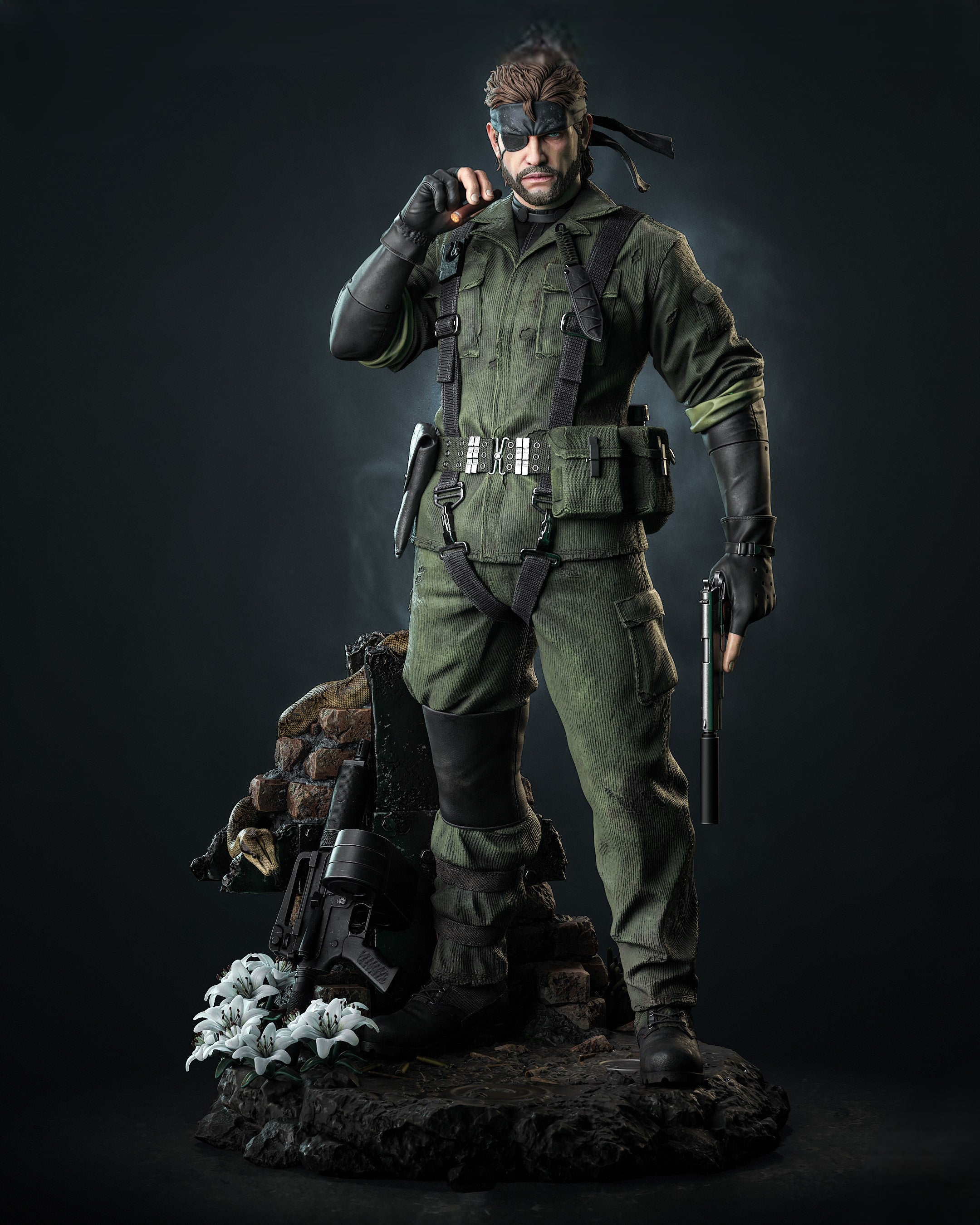 Figurine Big Boss Metal Gear Solid – Statue 3D Gaming Premium – Tactical Soldier
