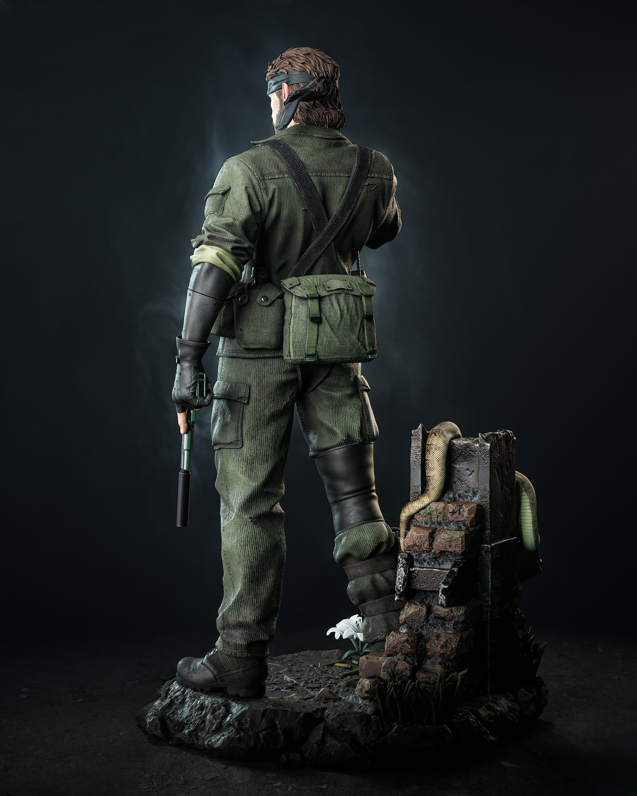 Figurine Big Boss Metal Gear Solid – Statue 3D Gaming Premium – Tactical Soldier