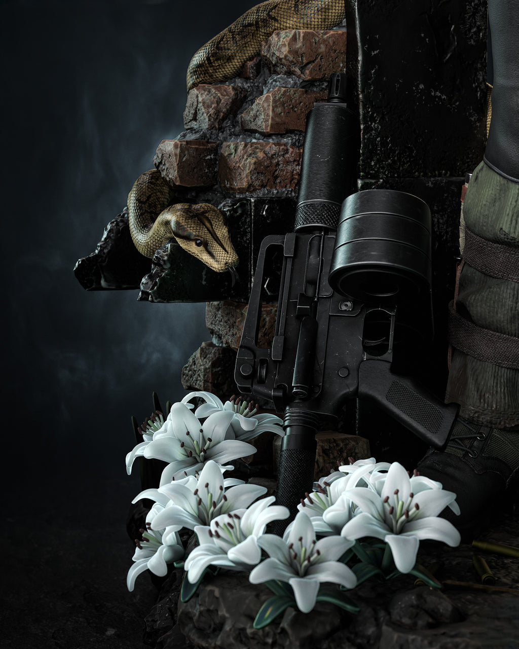 Figurine Big Boss Metal Gear Solid – Statue 3D Gaming Premium – Tactical Soldier