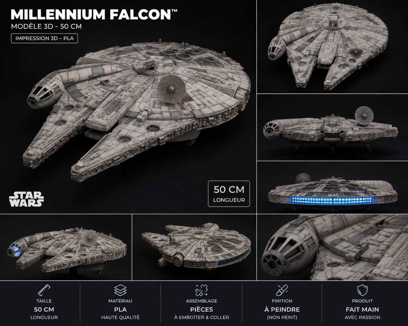 Faucon Millenium – Modèle 3D 50 cm Impression 3D