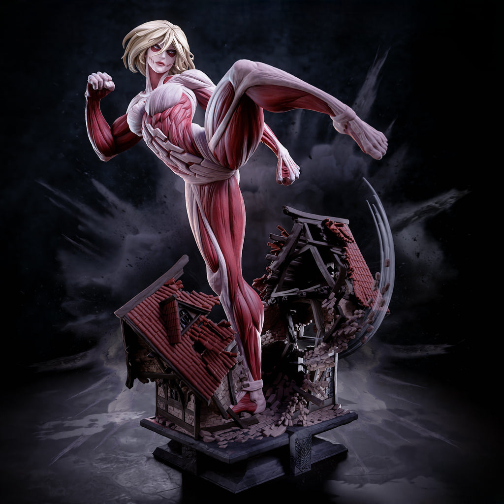 Figurine Titan Féminin Attack on Titan en résine 3D vue de face