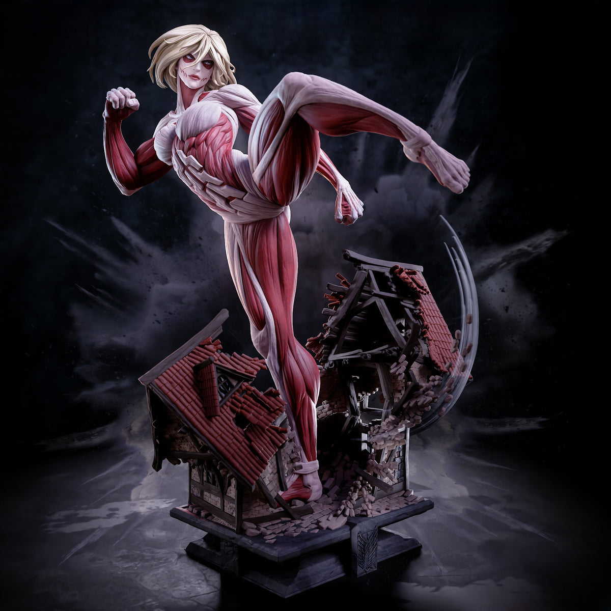 Figurine Titan Féminin Attack on Titan en résine 3D vue de face