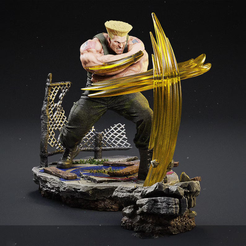 Figurine Guile – Street Fighter – Statue Résine 3D Collector IR3D