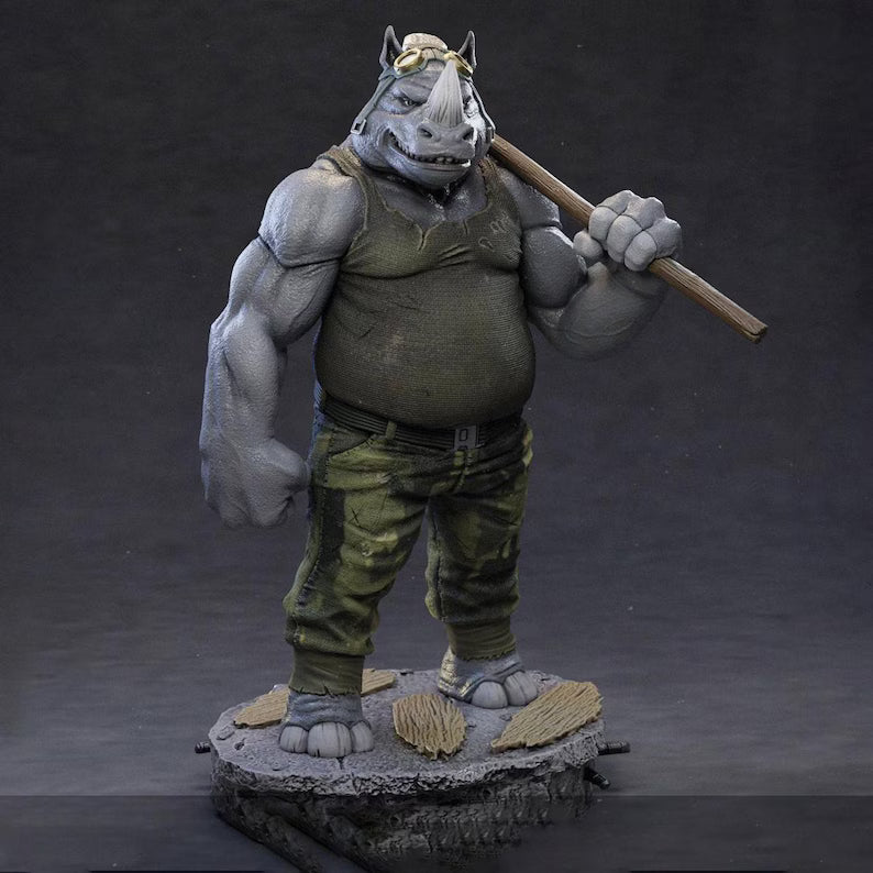 Figurine Rocksteady – Tortues Ninja – Statue Résine 3D Collector IR3D