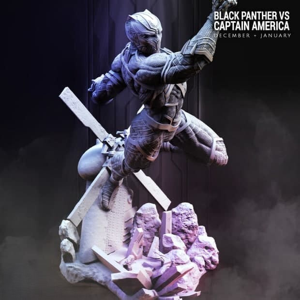 Fichier STL Captain America VS Black Panther