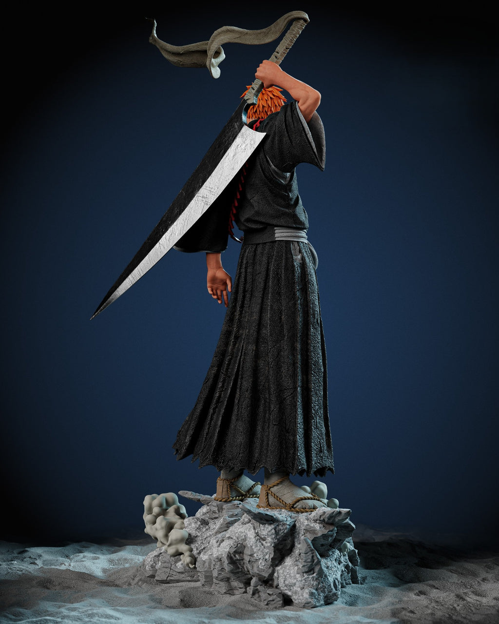 Figurine Ichigo Kurosaki Hollow Bleach vue arrière avec grand sabre