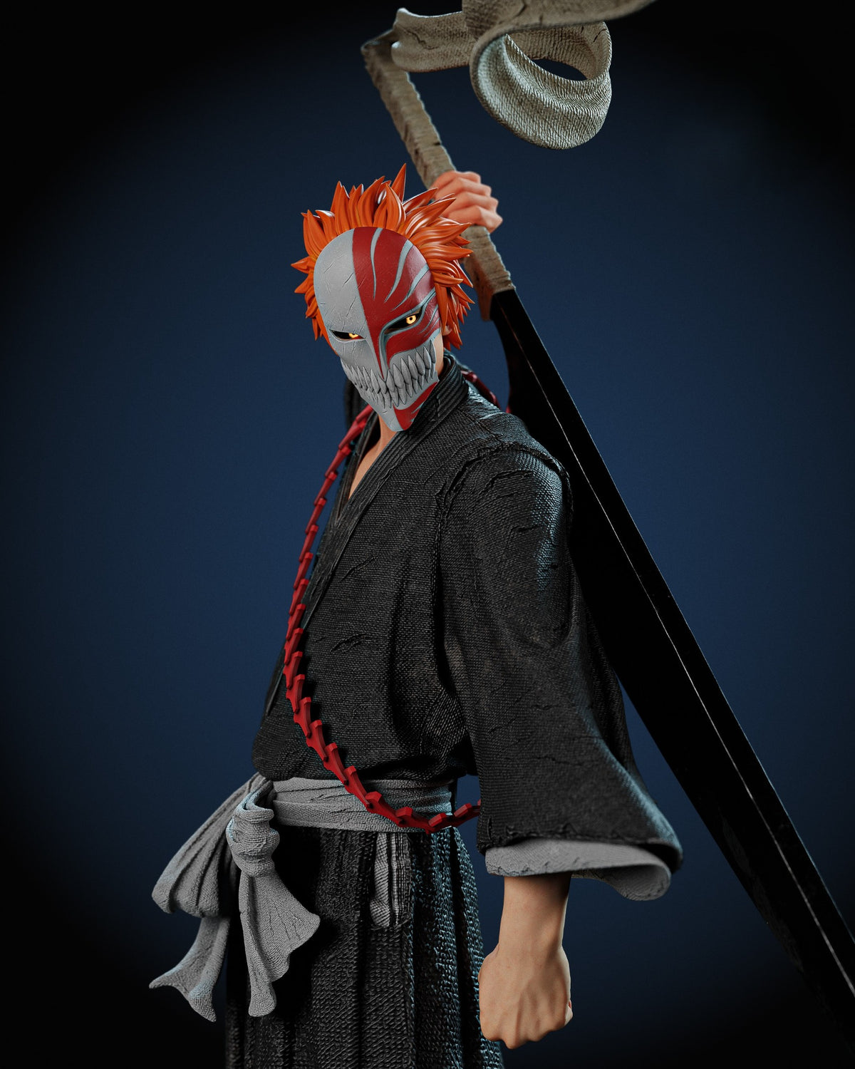 Figurine Ichigo Kurosaki Hollow Bleach en résine 3D vue de face