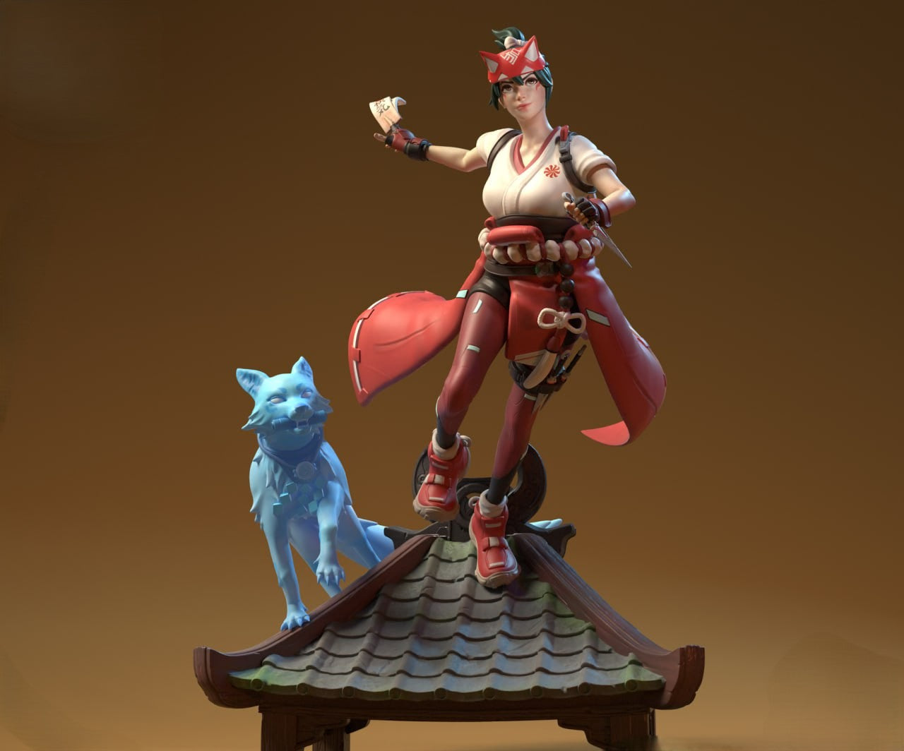 Figurine Kiriko – Overwatch | Statue de Collection en Résine IR3D