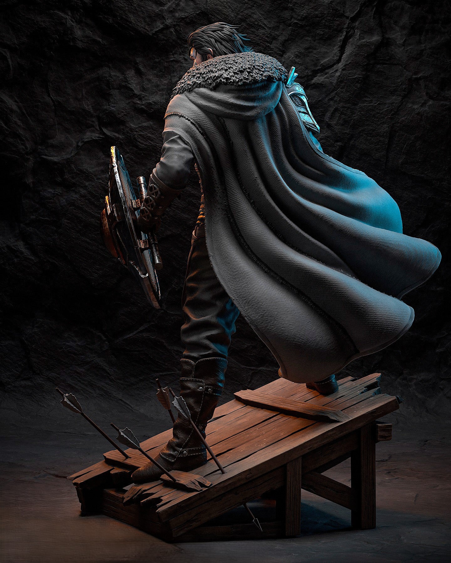 Figurine Kliff Dark Fantasy – Statue 3D Guerrier Médiéval Premium – Viking Fantasy