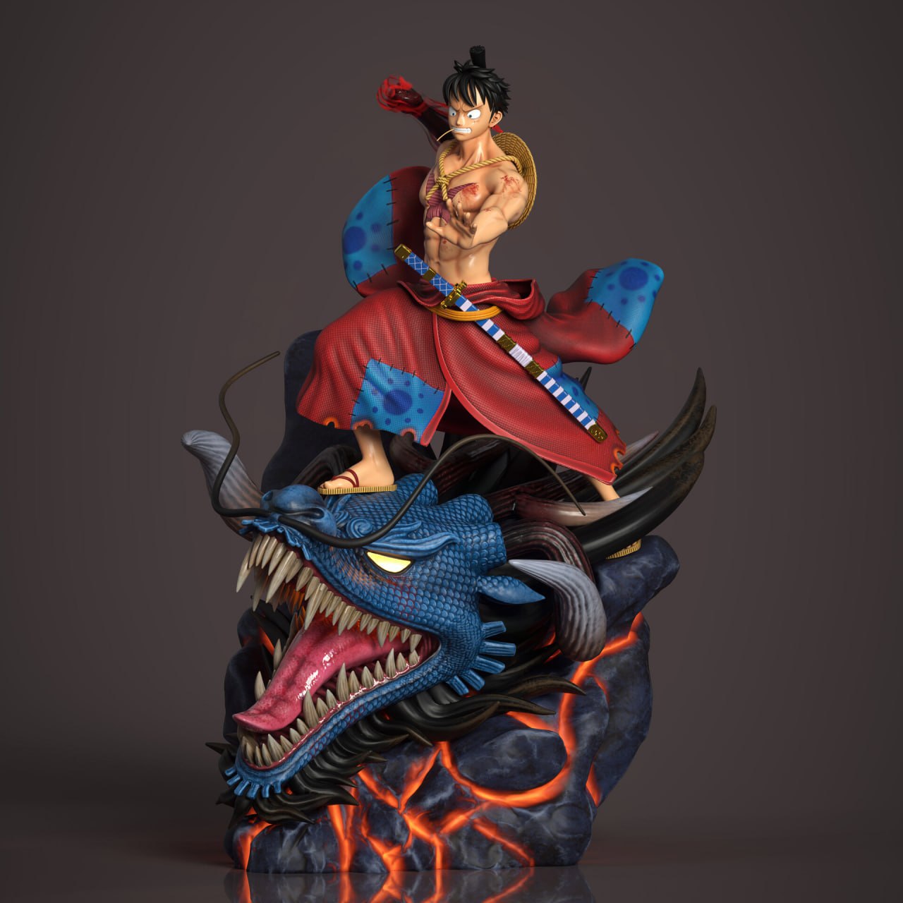 Figurine Luffy – Statue Collector Inspirée du Combat des Empereurs