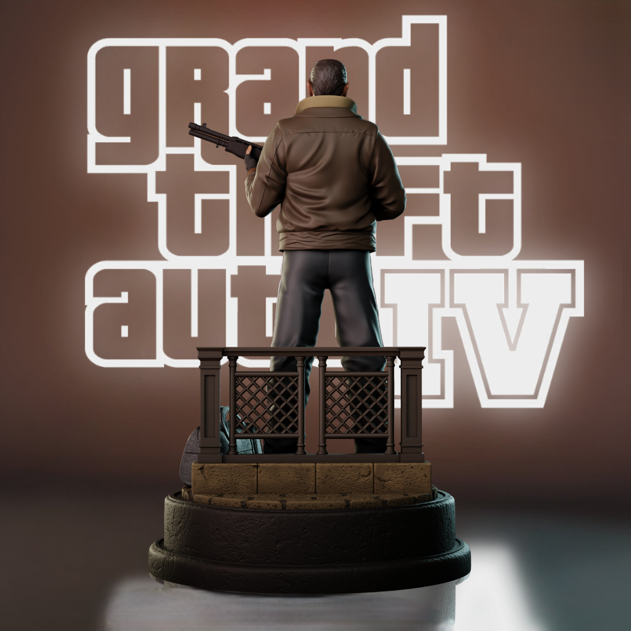 Black Window Figurine