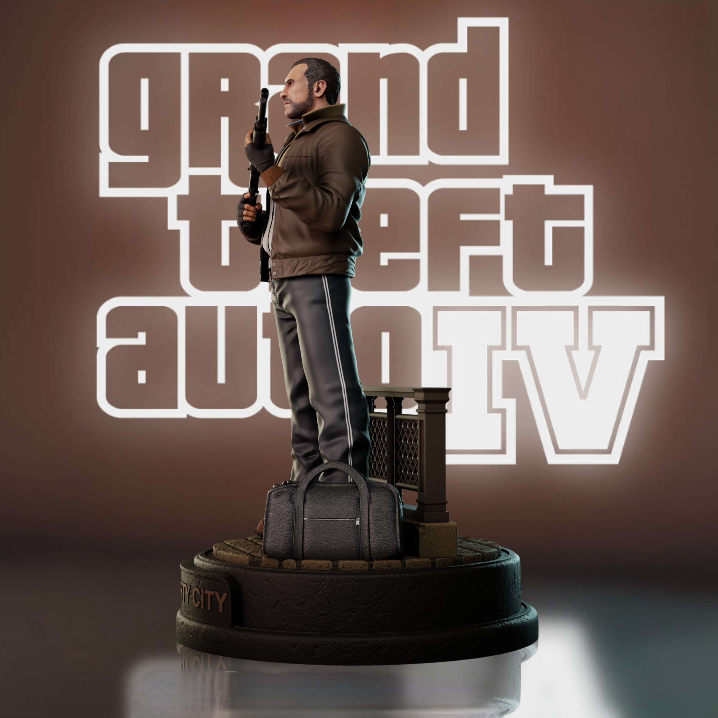 Black Window Figurine