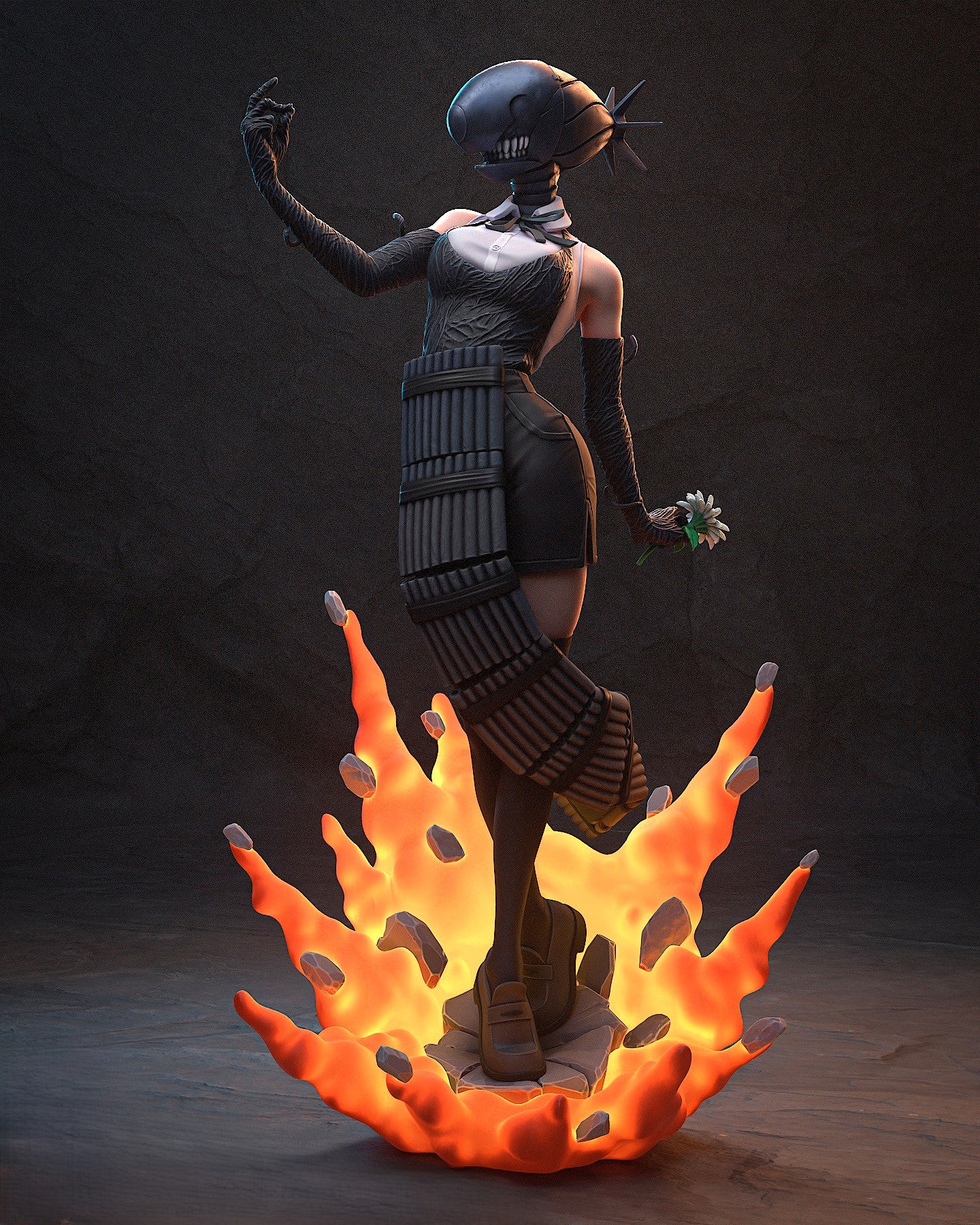Figurine Reze Bomb Devil – Statue Résine Chainsaw Man Premium