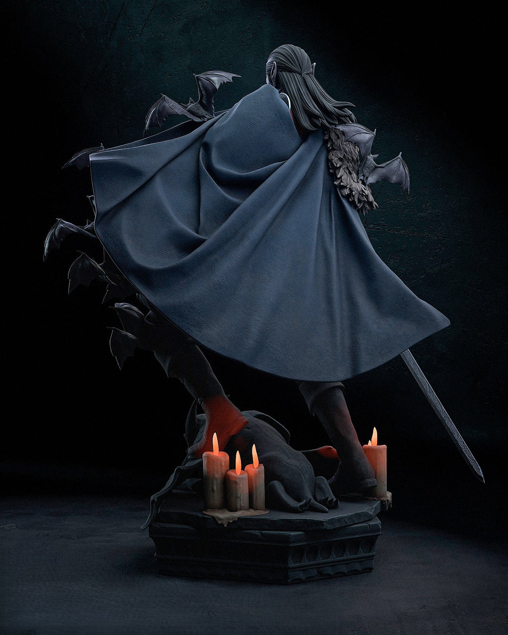 Figurine Strahd von Zarovich – vue arrière de la cape