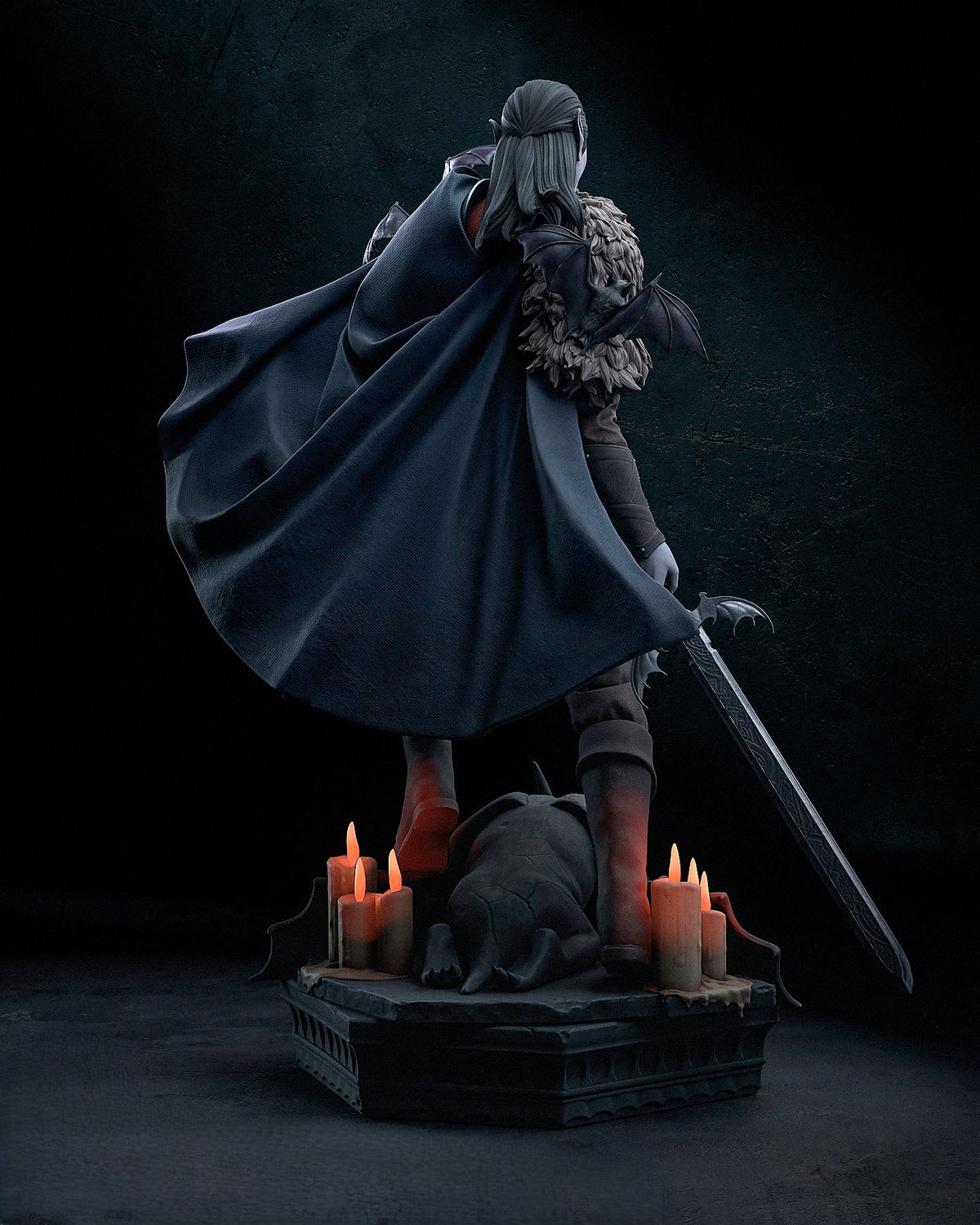 Figurine Strahd von Zarovich – vue arrière et socle