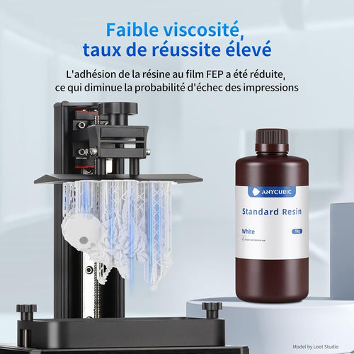 ANYCUBIC Résine Imprimante 3D Standard UV 405nm 1kg - Blanc - IR3D