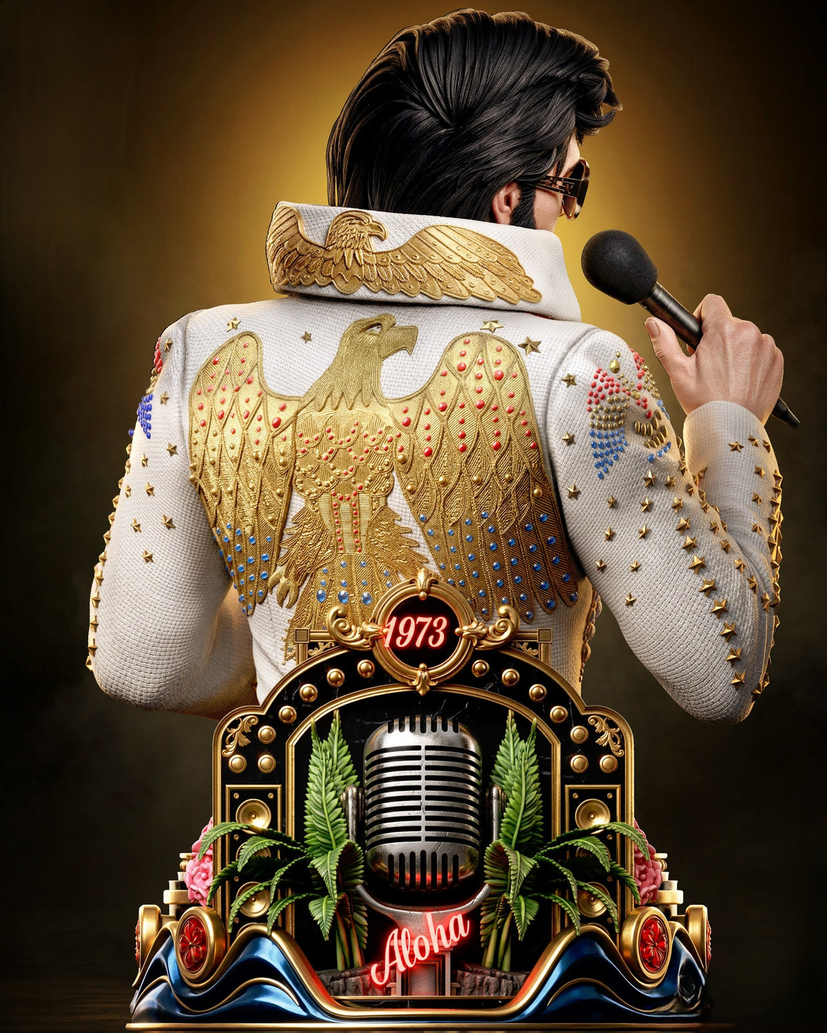 Buste Elvis Presley Aloha from Hawaii – vue arrière