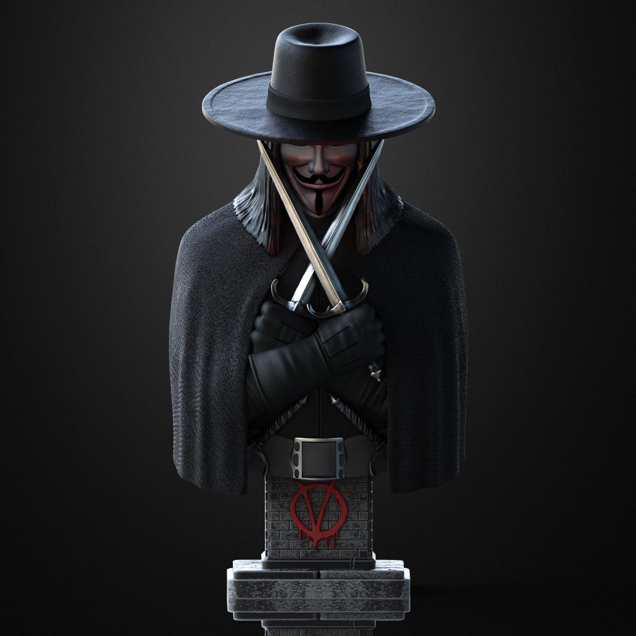 Buste V for Vendetta - IR3D