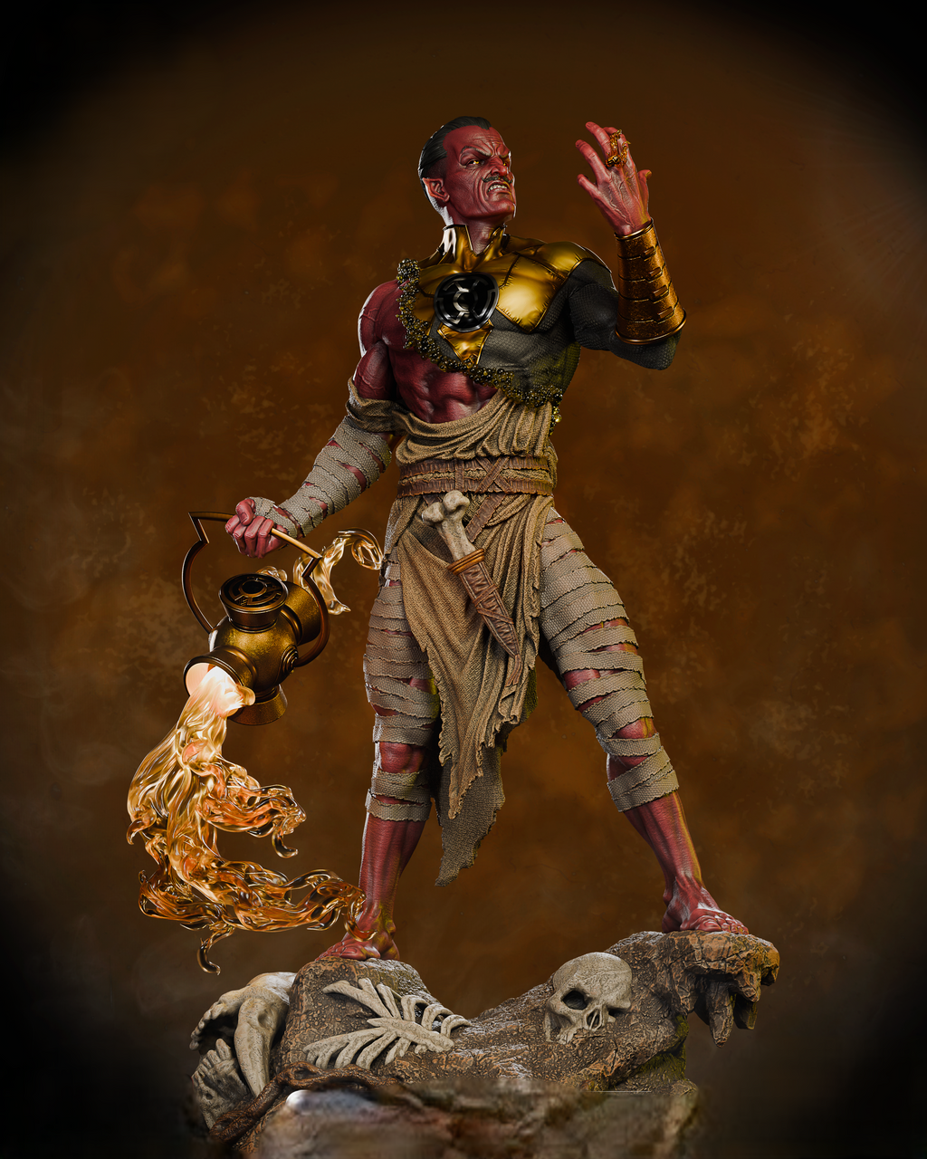 Figurine Atrocitus Red Lantern en résine 3D, vue de face