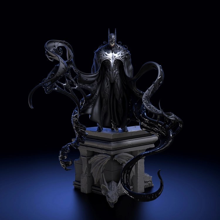 Figurine Batman sombre avec tentacules noirs – statue résine 3D