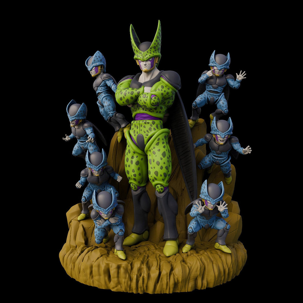 Figurine Cell Perfect Cell and Cell Juniors - Manga - IR3D