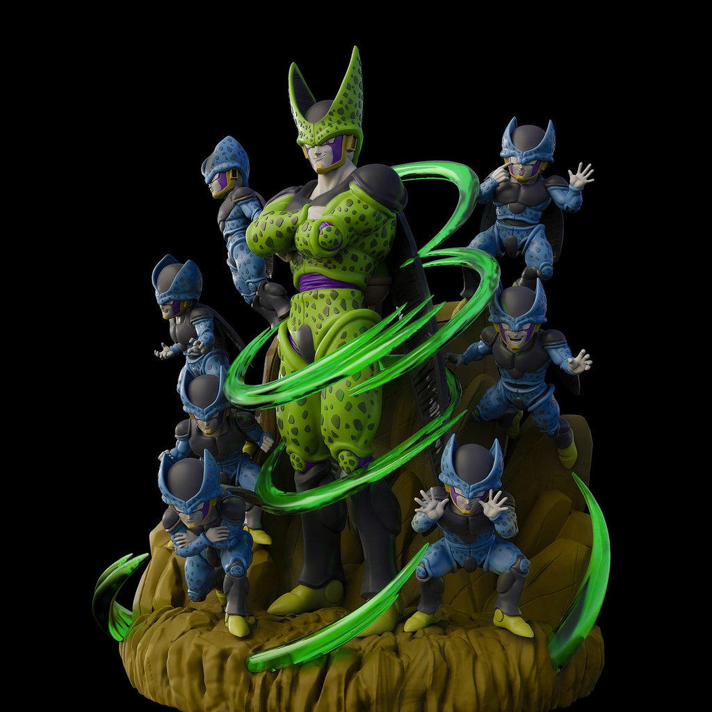 Figurine Cell Perfect Cell and Cell Juniors - Manga - IR3D