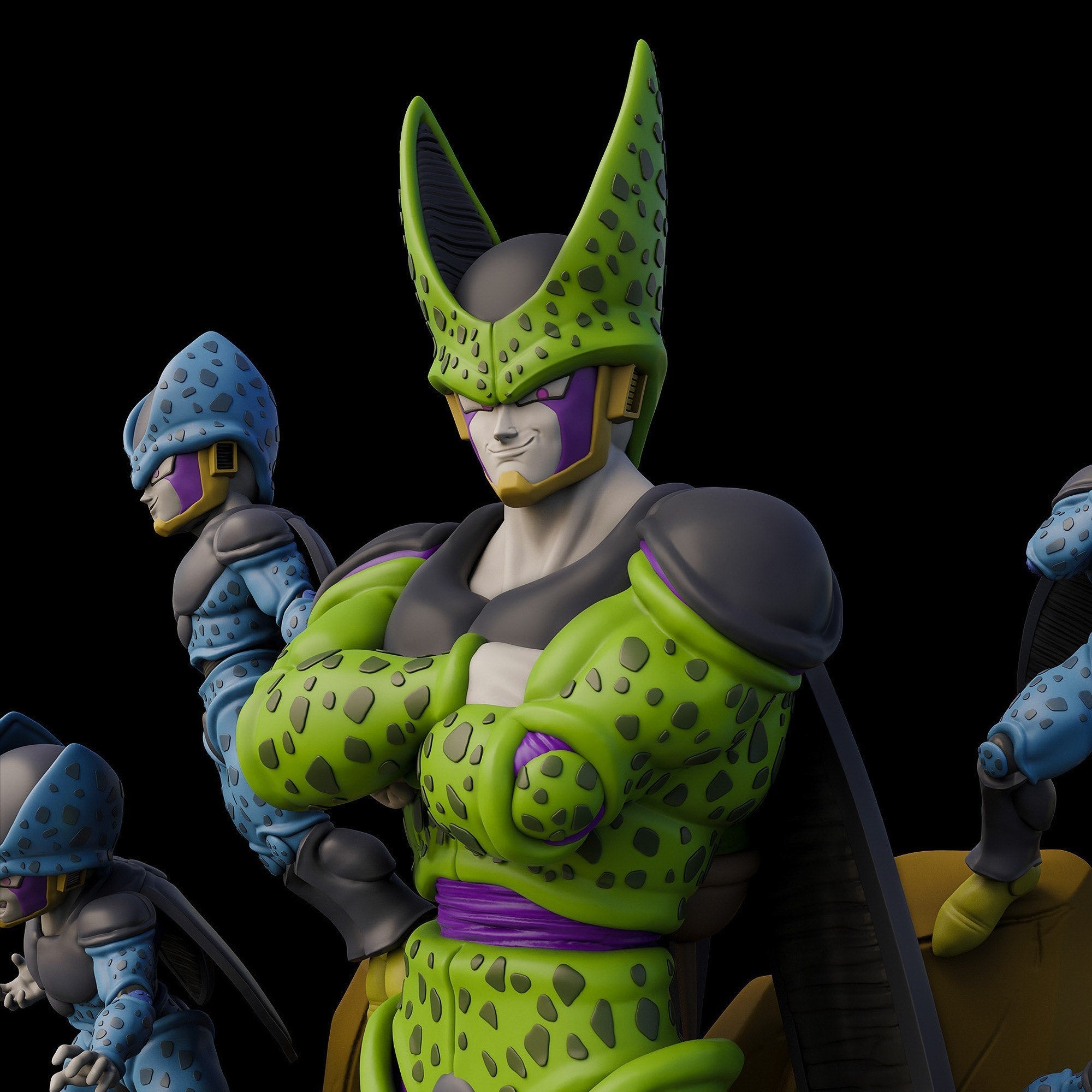 Figurine Cell Perfect Cell and Cell Juniors - Manga - IR3D