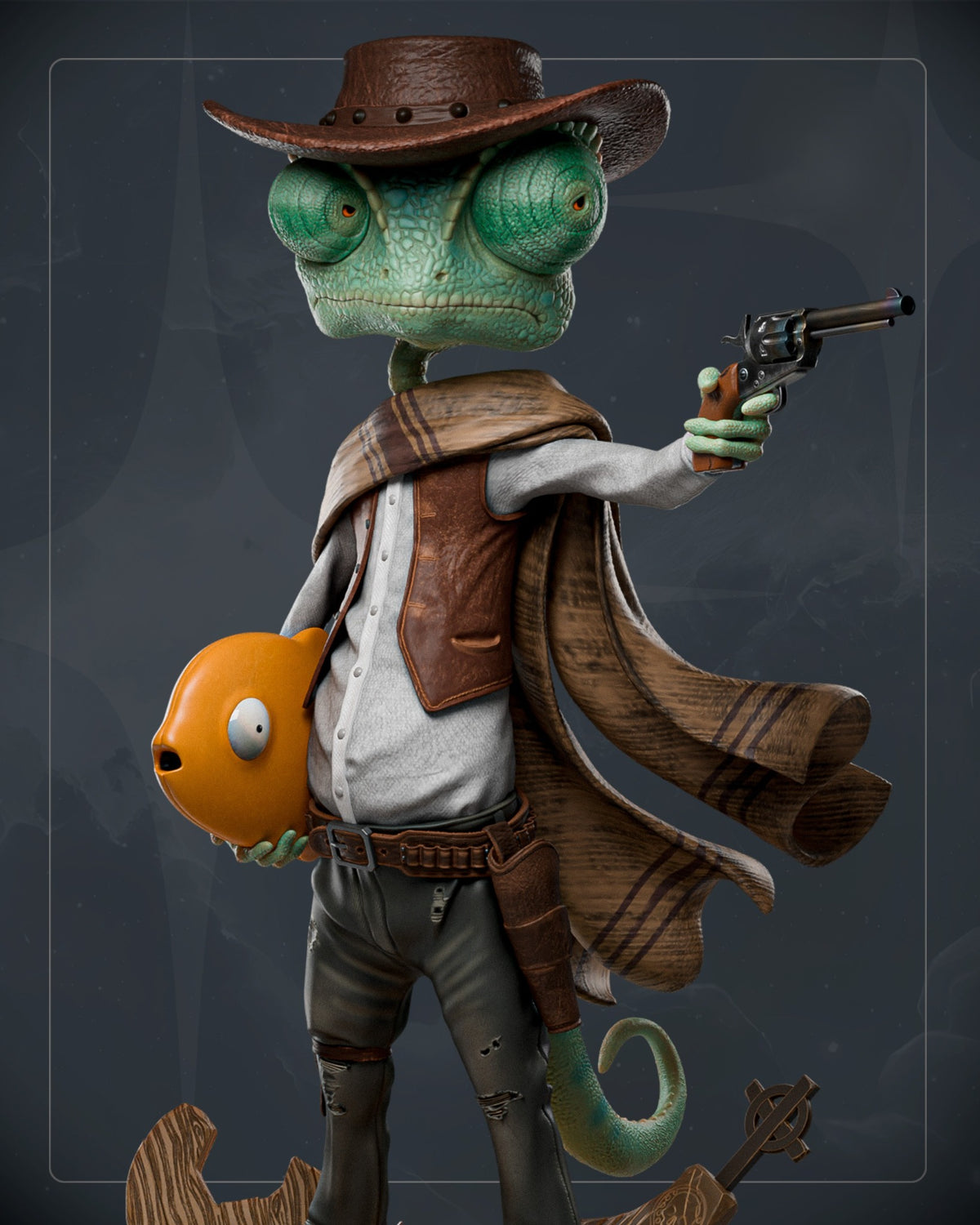 Figurine Gecko cowboy – vue principale