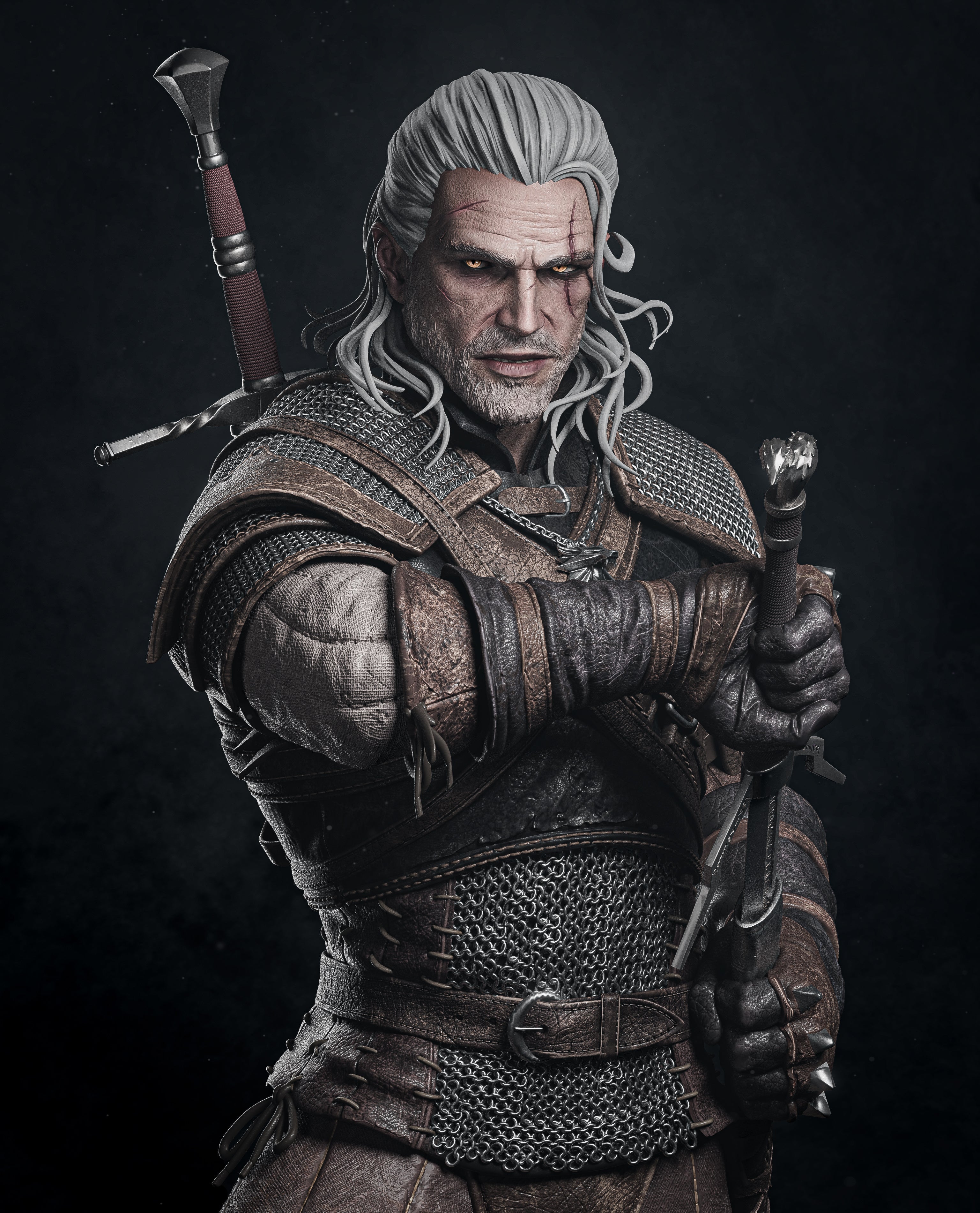 Figurine Geralt de Riv | The Witcher - IR3D