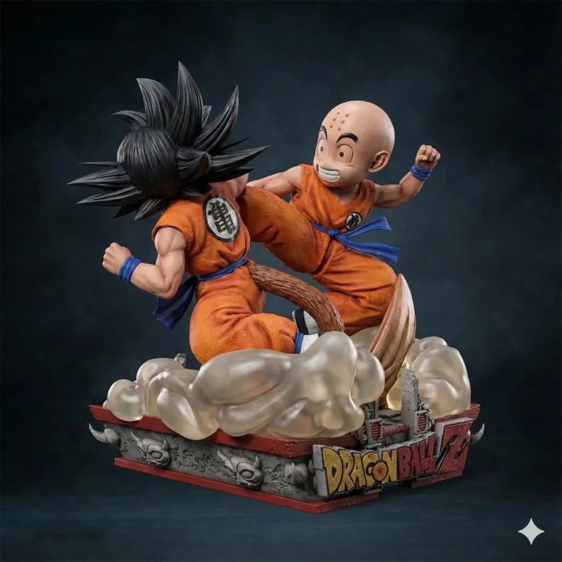 Figurine Goku & Krillin Entraînement – Résine 3D Ultra Détail | Dragon Ball Duo - IR3D